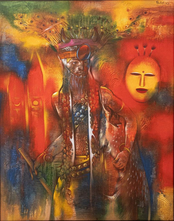 Tribal Gond Dancer Painting by Balaji Ubale | ArtZolo.com