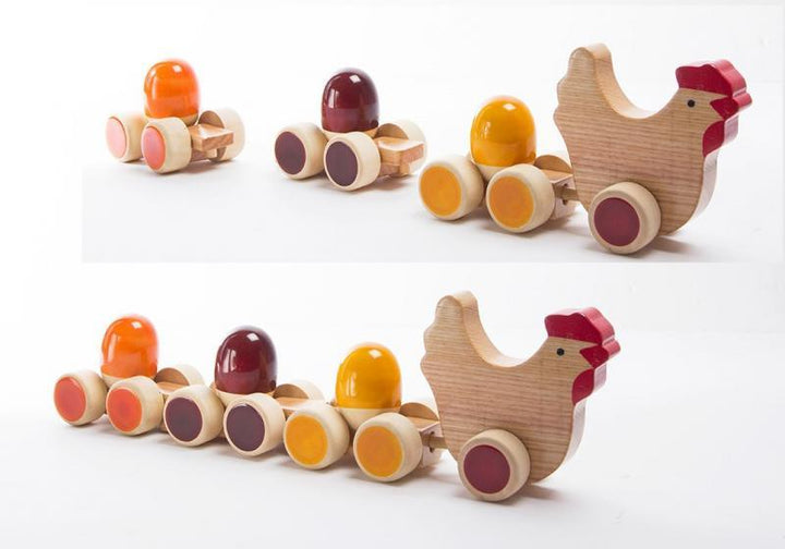 Tuck Tuck Pull Along Wooden Toy Handicraft by Oodees Toys | ArtZolo.com