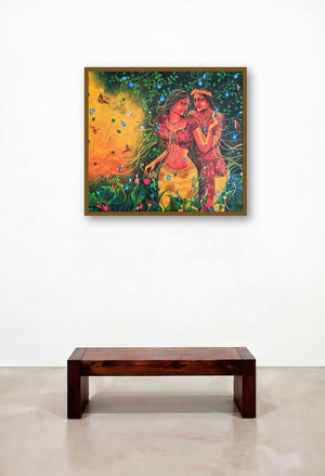 Tune Of Love (Shiva's Divine Abode) by artist Lisha N T displayed in a Japandi Reception Area