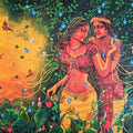 Religious acrylic painting titled 'Tune of love', 30x41 inches, by artist Lisha N T on Canvas