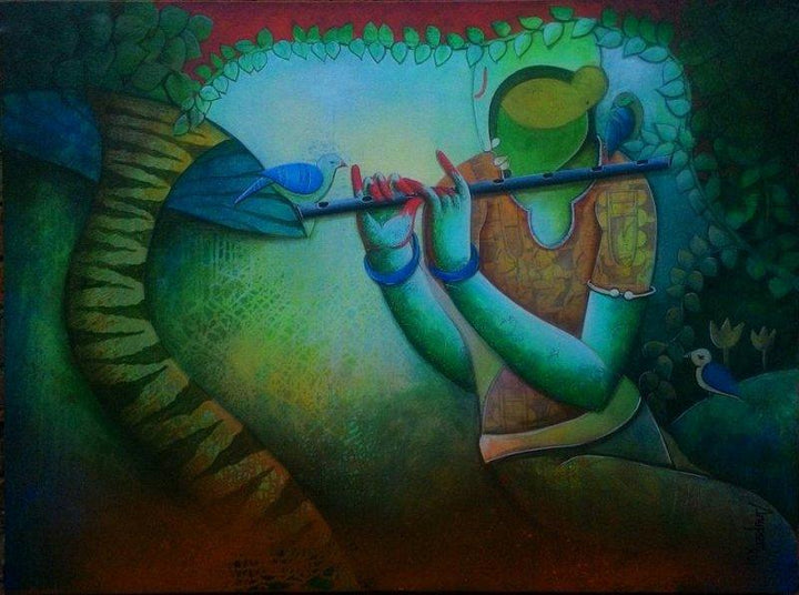 Tunes Of Devotion Painting by Anupam Pal | ArtZolo.com