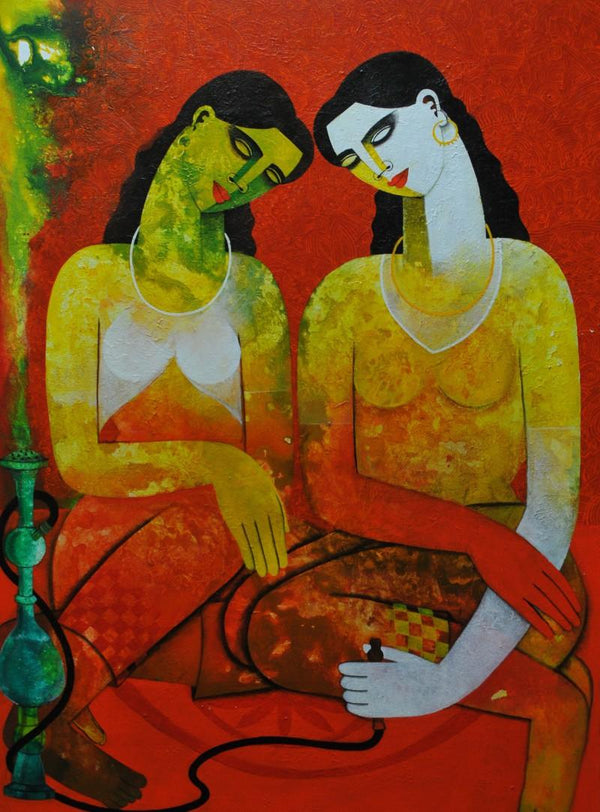 Twins Painting by Appam Raghavendra | ArtZolo.com