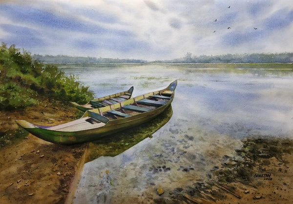 Two Boats Painting by Niketan Bhalerao | ArtZolo.com