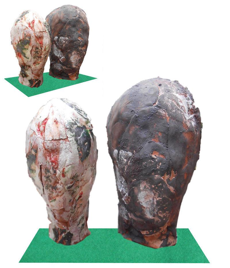 Figurative sculpture titled 'Two Face', 16x11x10 inches, by artist Souvik Das on Ceramic