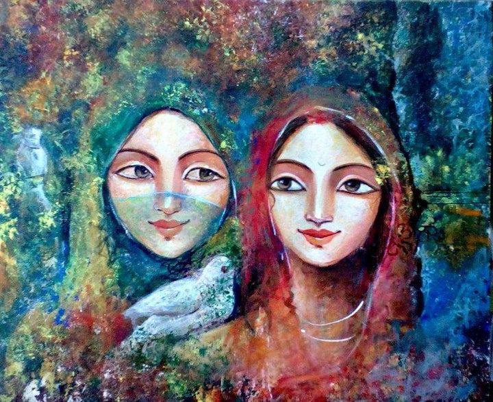 Two Friends Painting by Indrani Acharya | ArtZolo.com