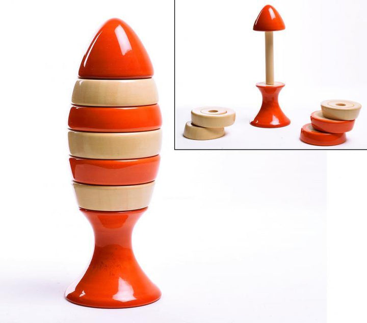 Ubuntu Orange Stacking Wooden Toy Handicraft by Oodees Toys | ArtZolo.com