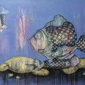 Animals acrylic painting titled 'Underwater', 18x24 inches, by artist Pooja Shelke on Canvas