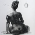 Nude mixed media drawing titled 'Unkilled Desire 2', 30x24 inches, by artist Mansi Sagar on Paper