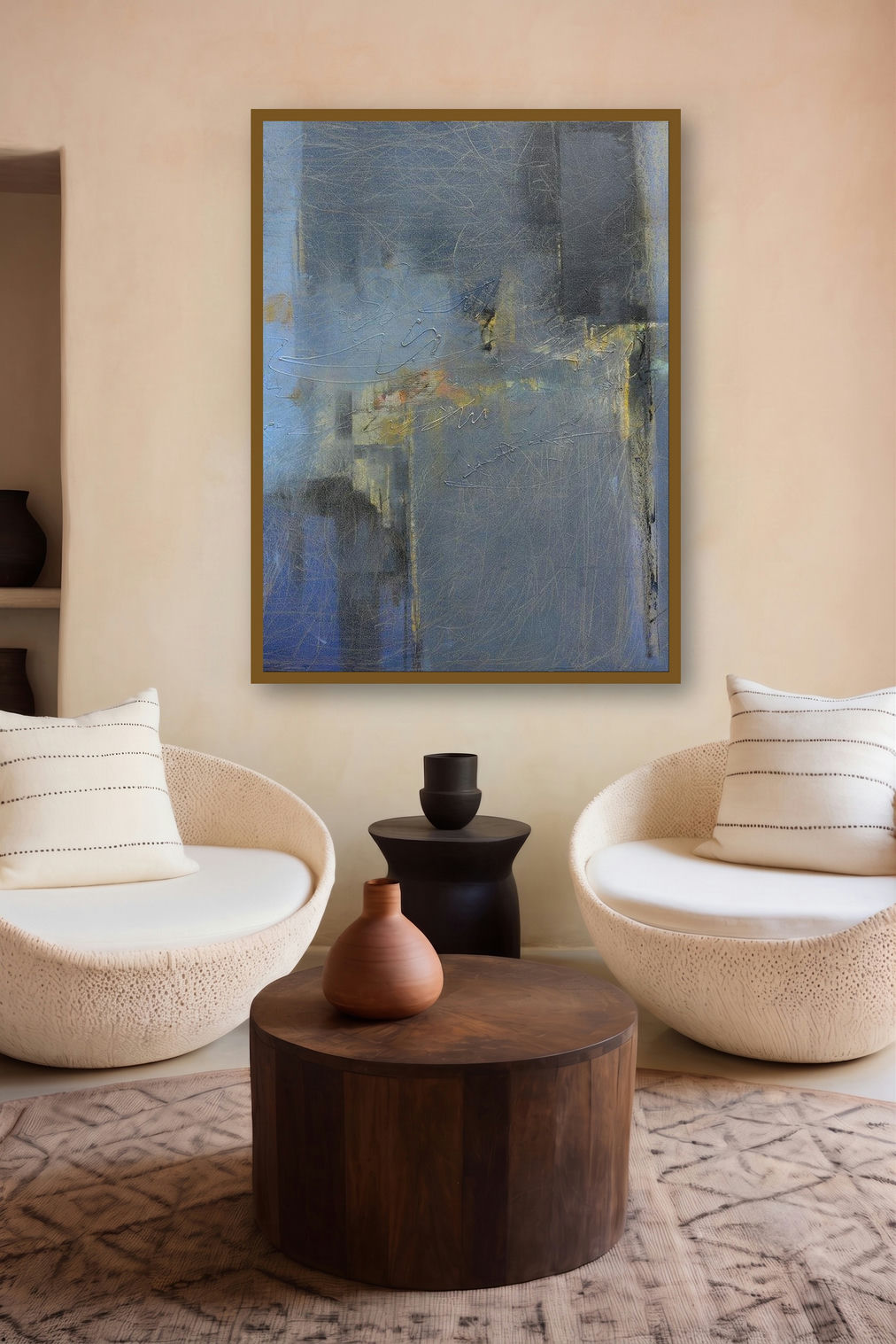 Unnamed (Serene Reflections) by artist Dilip Mali displayed in a Modern gallery