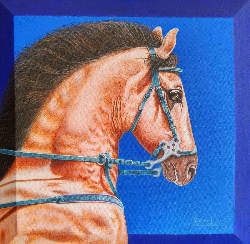 Animals acrylic painting titled 'Unstoppable', 18x18 inches, by artist Sanket Sawant on Canvas