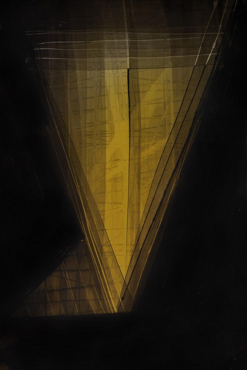 Abstract ink drawing titled 'Untitled 1', 34x23 inches, by artist Amit Thorat on Paper