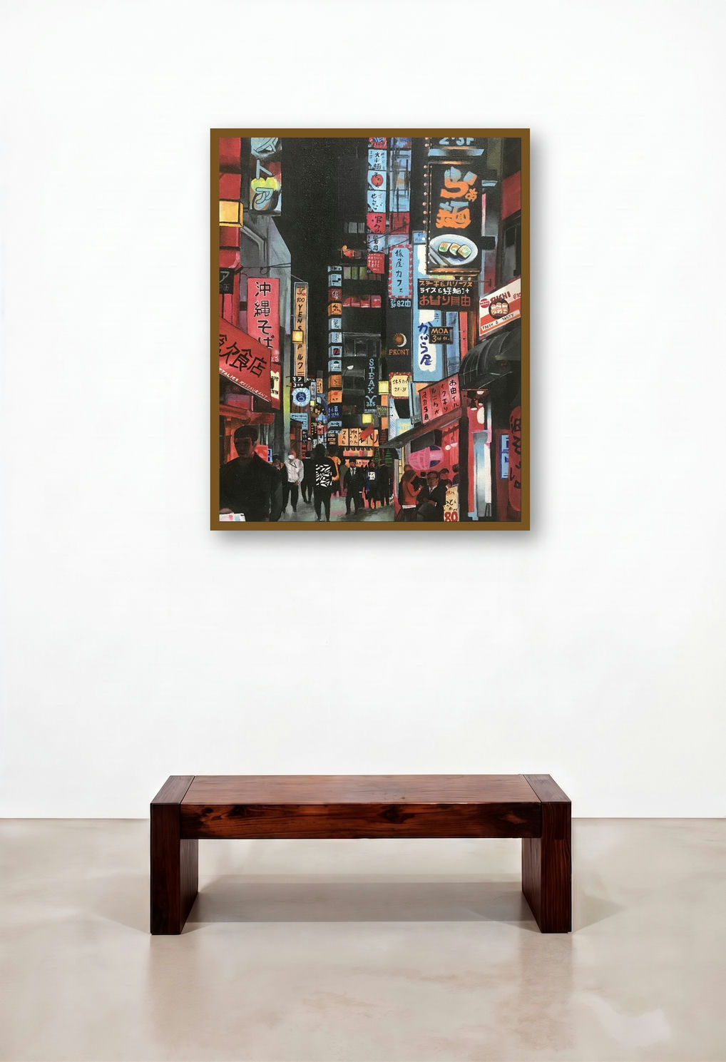 Untitled 1 (Cosmic Tapestry) by artist Priya Rajpal displayed in a Japandi Lounge