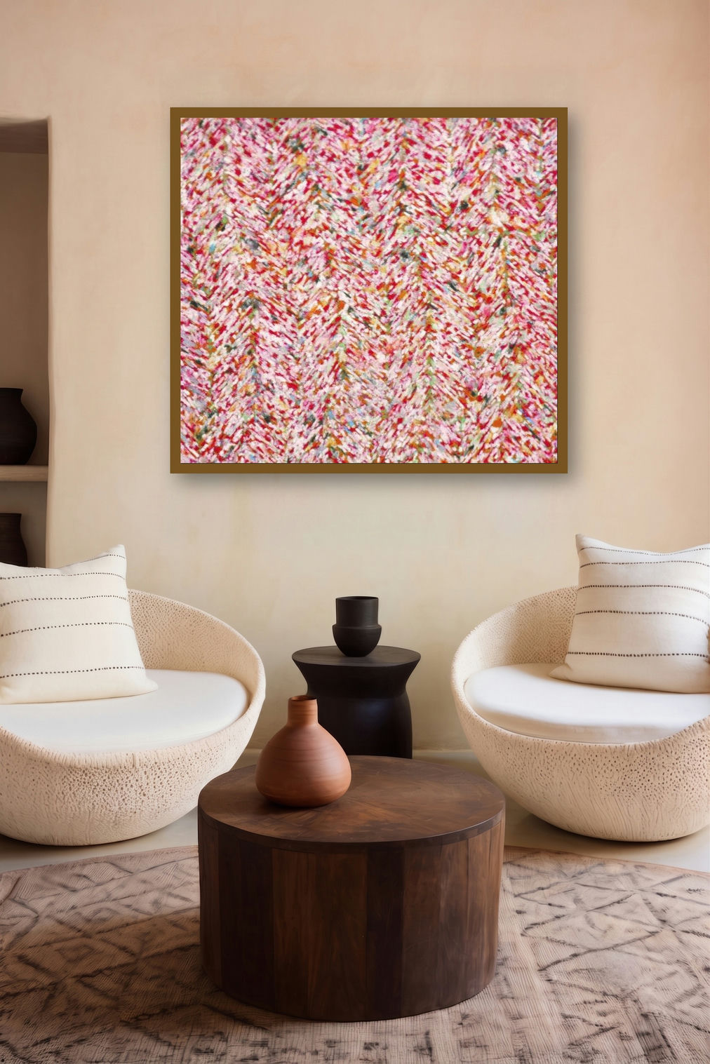 Untitled 1 (Rose Quartz) by artist Anil Tagad displayed in a Curated gallery