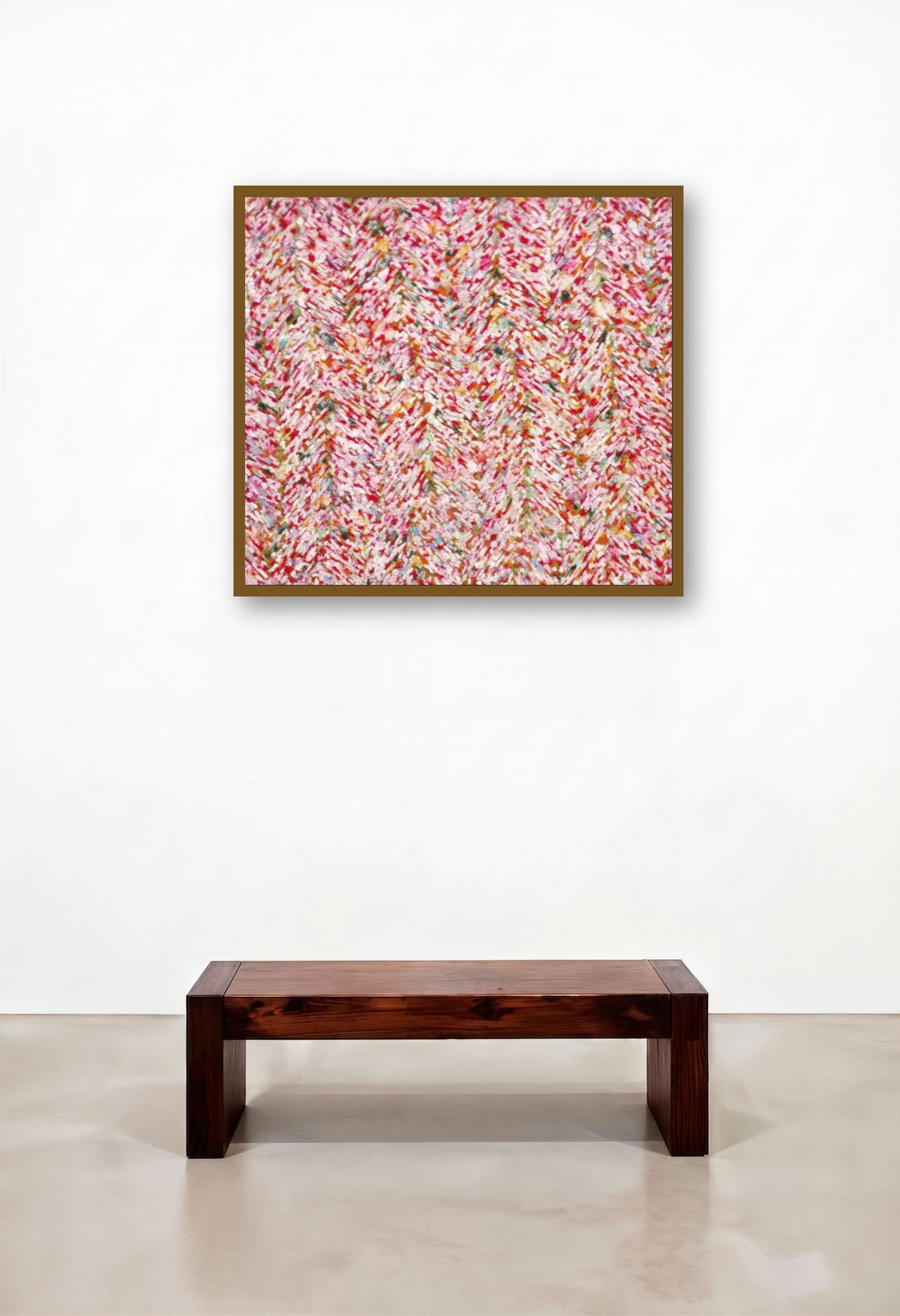 Untitled 1 (Rose Quartz) by artist Anil Tagad displayed in a Japandi Library