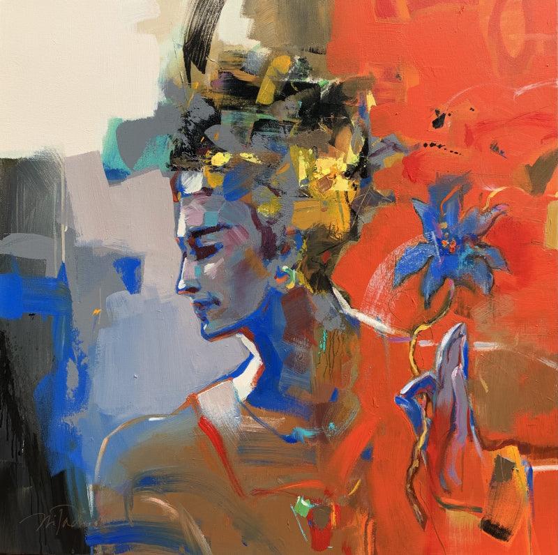 Figurative acrylic painting titled 'Untitled 1', 36x36 inches, by artist Niladri Paul on Canvas