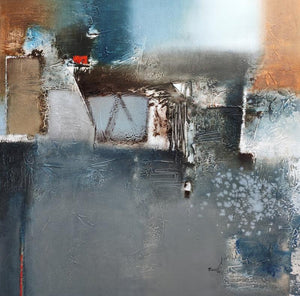 Abstract acrylic painting titled 'Untitled 1', 36x36 inches, by artist Paras Parmar on Canvas