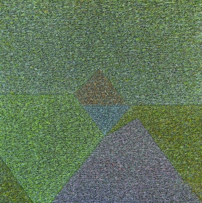 Abstract oil painting titled 'Untitled 1', 18x18 inches, by artist Ganesh Chavan on Canvas