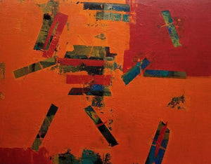 Abstract acrylic painting titled 'Untitled 1', 21x27 inches, by artist Sharad Tarde on Canvas