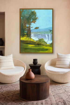 Untitled 1 (Serene Cascade) by artist Rajesh Wankhade displayed in a Boutique gallery