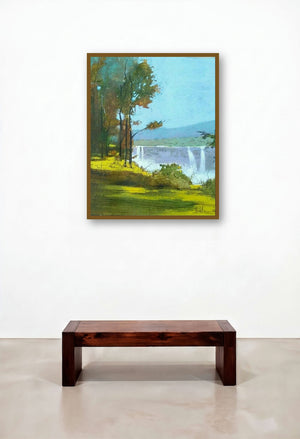 Untitled 1 (Serene Cascade) by artist Rajesh Wankhade displayed in a Urban Loft Executive Office