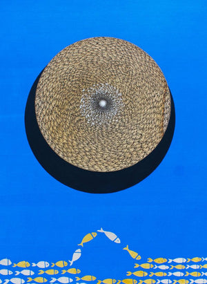 contemporary acrylic painting titled 'Untitled 1', 48x36 inches, by artist Bharat Dodiya on Canvas, Rice Paper