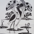Figurative ink drawing titled 'Untitled 1', 16x11 inches, by artist Chandrashekhar Kumavat on Paper