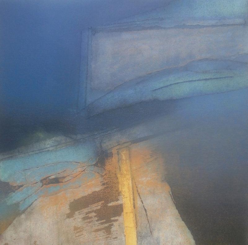 Abstract oil painting titled 'Untitled 1', 18x18 inches, by artist Vishakha Apte on Canvas