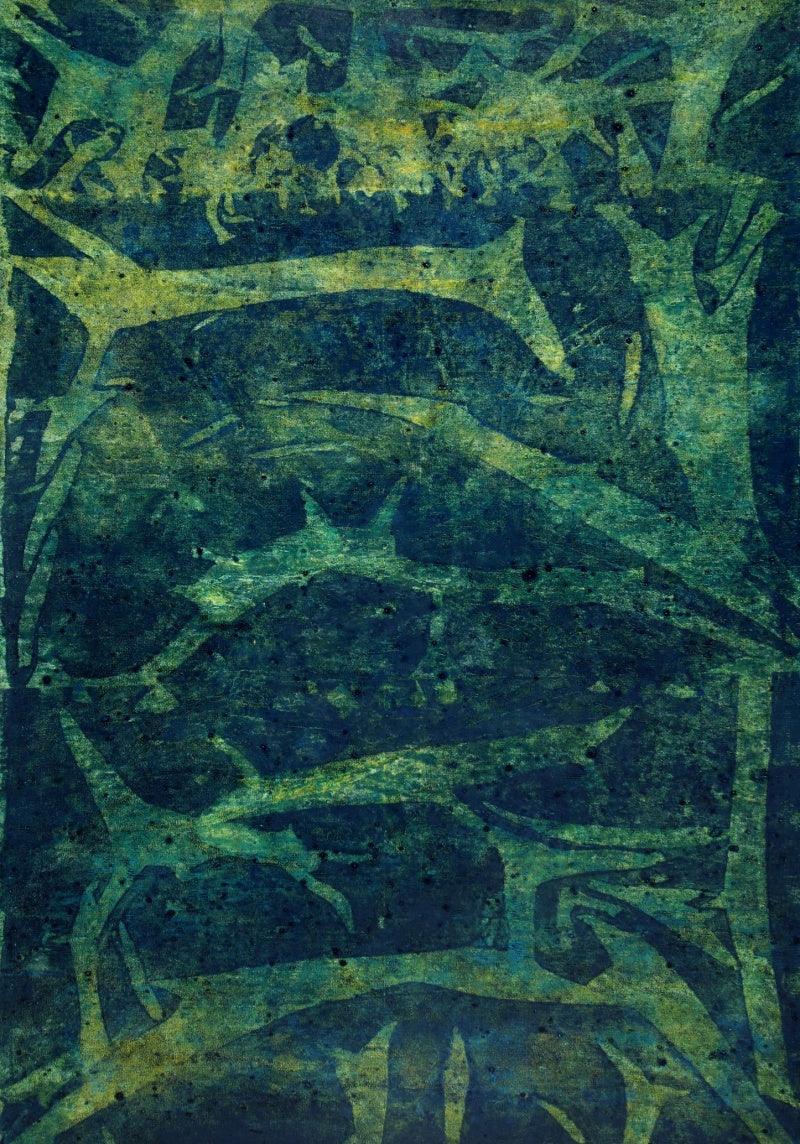 Abstract oil painting titled 'Untitled 1', 60x42 inches, by artist Mahesh Jagtap on Linen