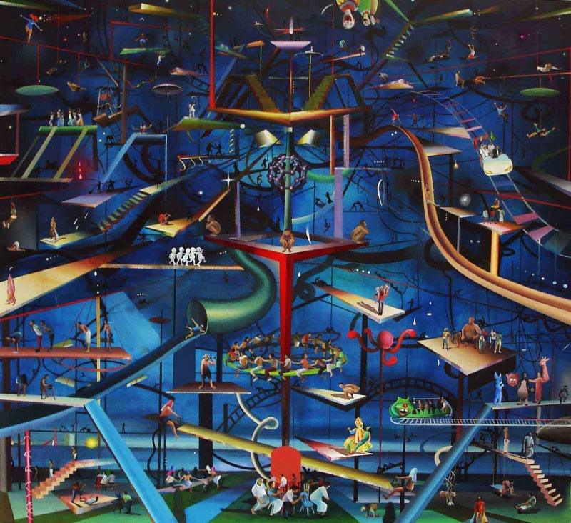 contemporary acrylic oil painting titled 'Untitled 1', 78x72 inches, by artist Bhagyanath C on Canvas