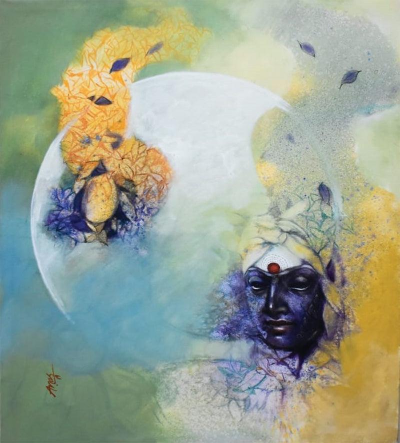 Figurative acrylic painting titled 'Untitled 1', 40x30 inches, by artist Anas Sultan on Canvas