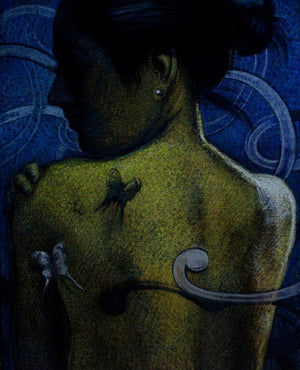 Figurative mixed media painting titled 'Untitled 1', 20x16 inches, by artist Arya Chowdhury on Canvas