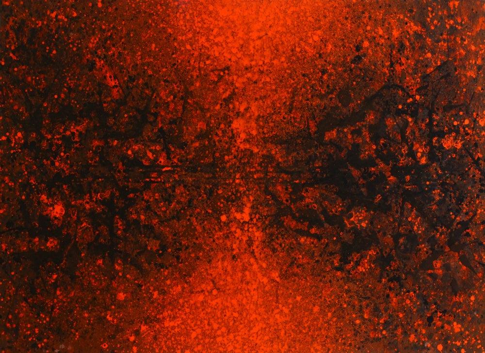 Abstract acrylic painting titled 'Untitled 1', 60x40 inches, by artist Shivaji Chavan on Canvas