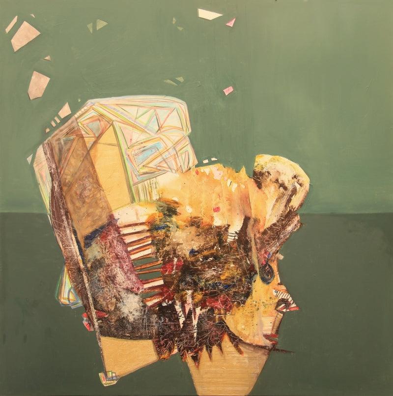 Abstract acrylic painting titled 'Untitled 1', 60x60 inches, by artist Chandra Bhushan Srivastava on Canvas