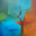 Nature acrylic painting titled 'Untitled 1', 36x36 inches, by artist Sanjay Dhawale on Canvas