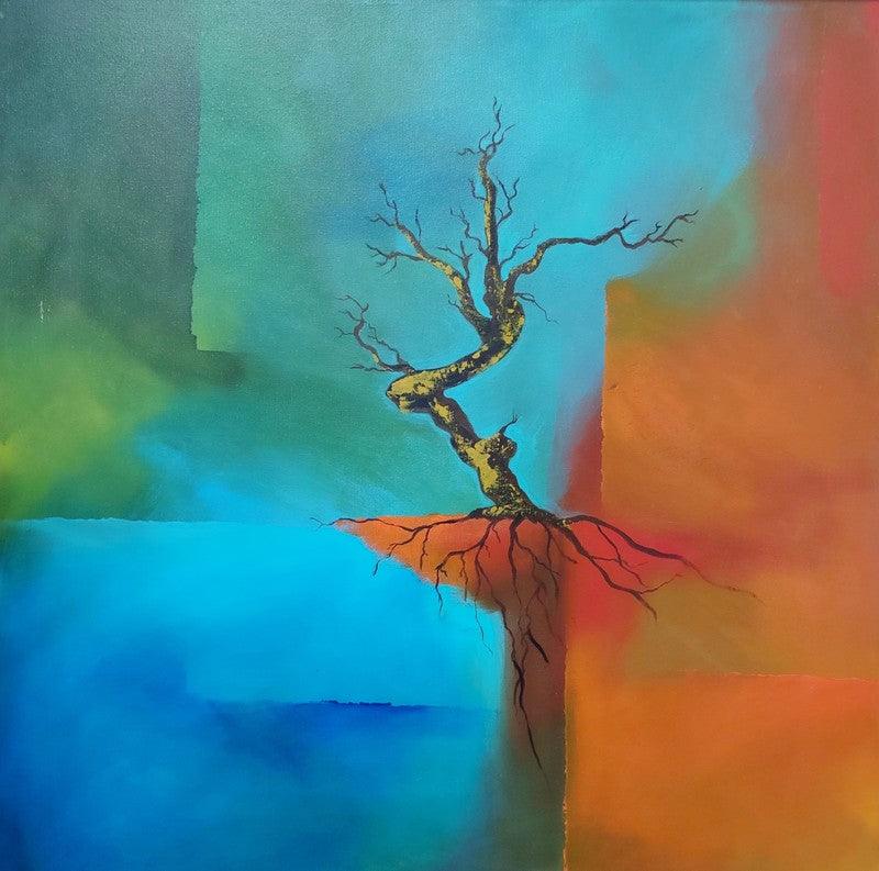 Nature acrylic painting titled 'Untitled 1', 36x36 inches, by artist Sanjay Dhawale on Canvas