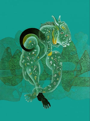 contemporary acrylic painting titled 'Untitled 1', 36x30 inches, by artist Dharmendra Kumar on Canvas