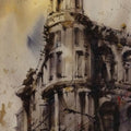 Cityscape watercolor painting titled 'Untitled 1', 22x15 inches, by artist Subrata Malakar on Paper