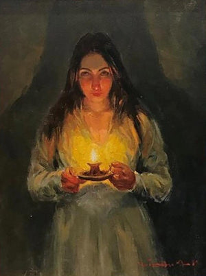 Figurative oil painting titled 'Untitled 1', 24x18 inches, by artist Vishwa Sahni on Canvas