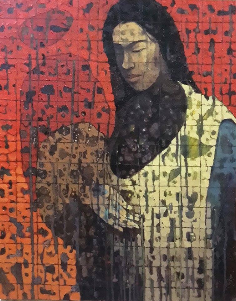 Figurative acrylic painting titled 'Untitled 1', 36x30 inches, by artist Swati Sable on Canvas