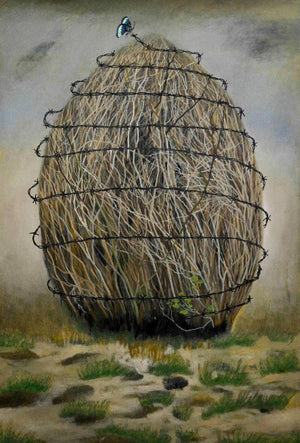 Landscape oil painting titled 'Untitled 1', 60x48 inches, by artist Haraprasad Tripathy on Canvas