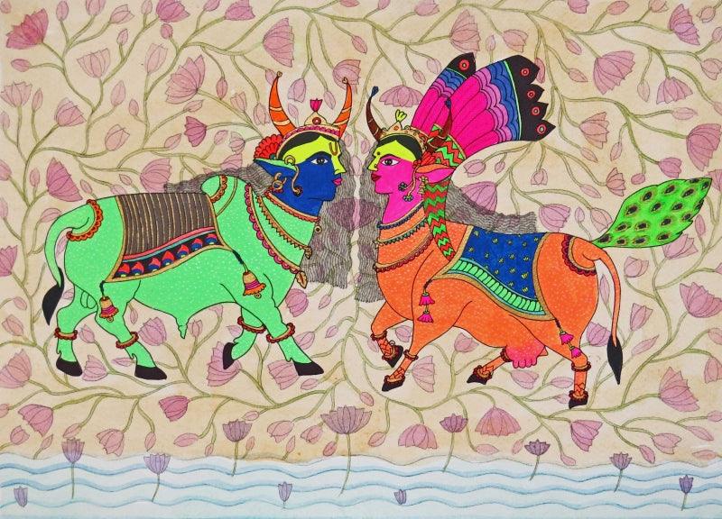 Religious acrylic painting titled 'Untitled 1', 11x15 inches, by artist Priti Singh on Paper