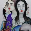 Figurative mixed media painting titled 'Untitled 1', 30x22 inches, by artist Rajesh Salagaonkar on Paper