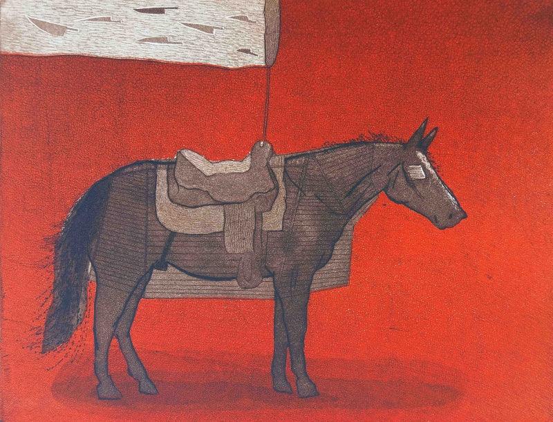 Animals printmaking titled 'Untitled 1', 10x13 inches, by artist Chandrashekhar Waghmare on Paper