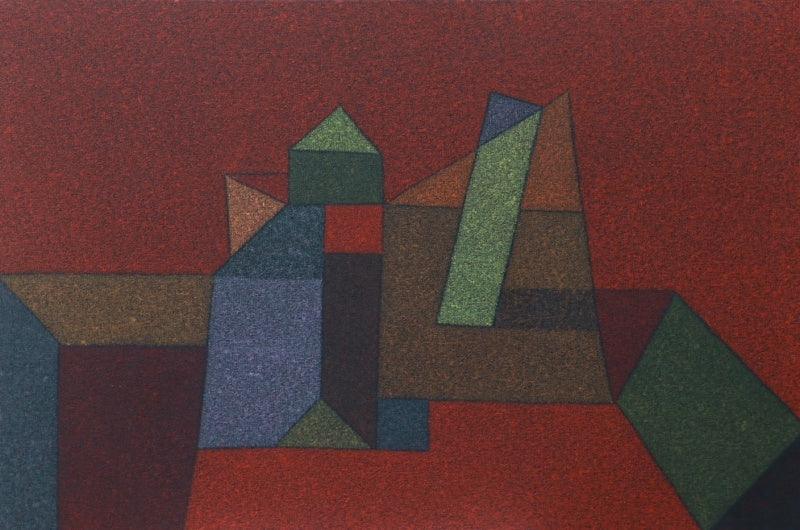 Abstract oil painting titled 'Untitled 1', 24x36 inches, by artist Ganesh Chavan on Canvas