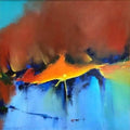 Abstract acrylic painting titled 'Untitled 1', 36x36 inches, by artist Sanjay Dhawale on Canvas