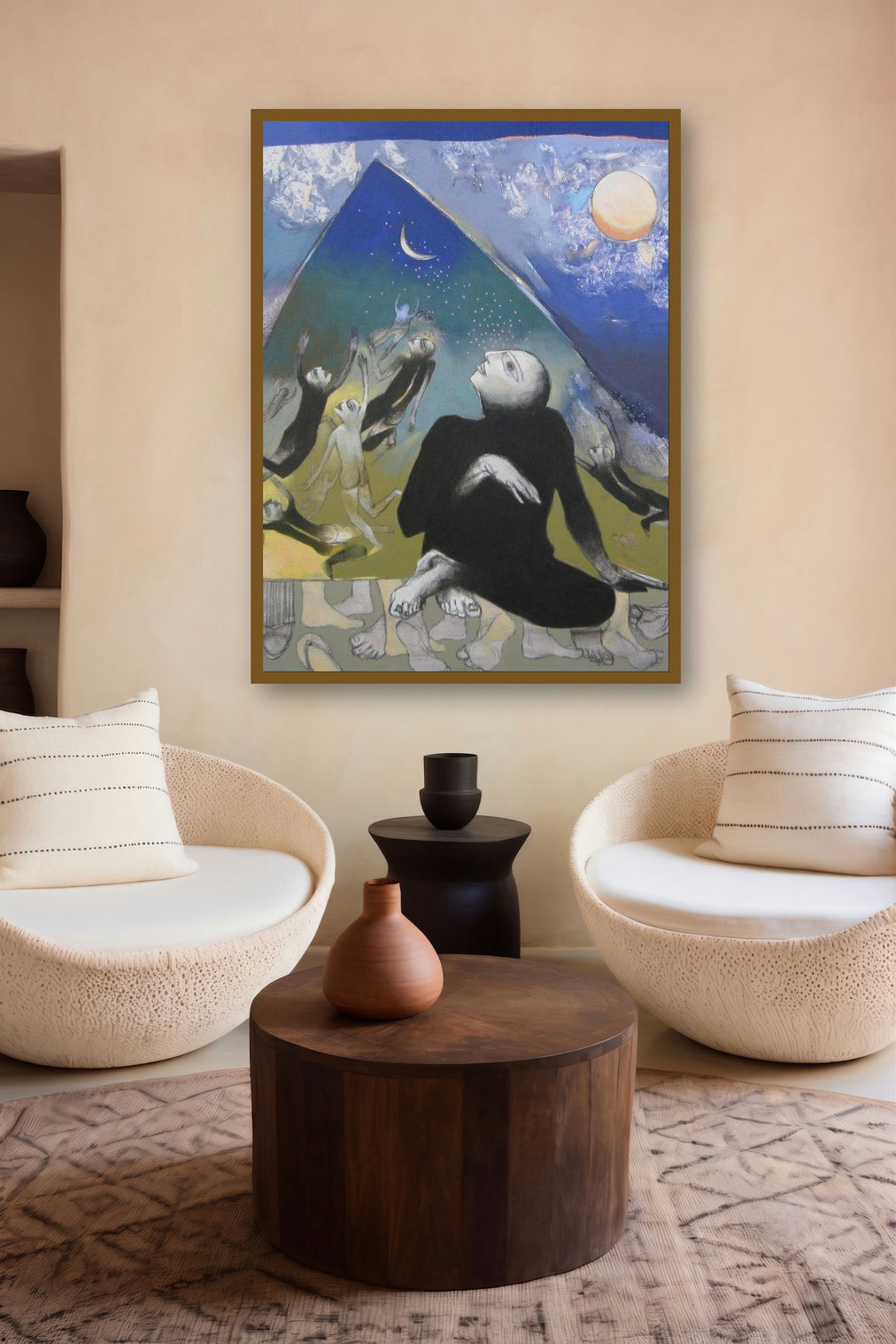 Untitled 1 (Contemplation) by artist Pradip Kumar Sau displayed in a Designer gallery
