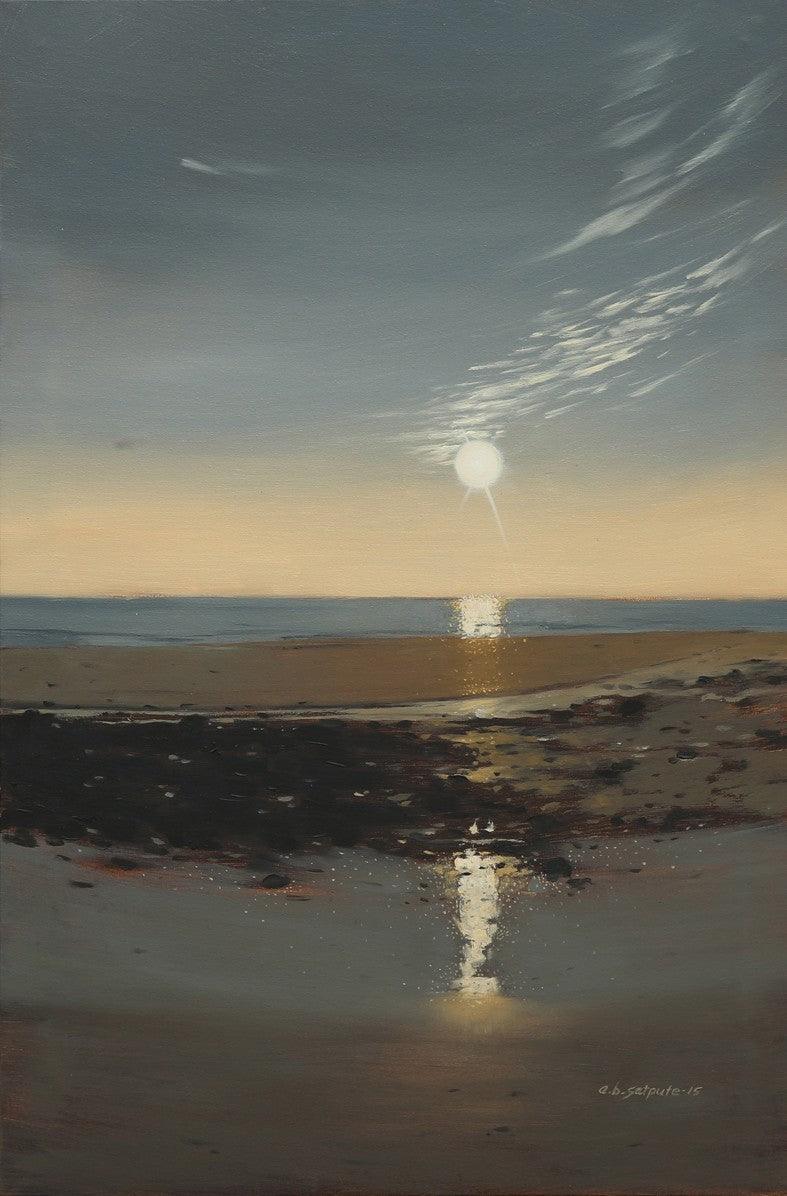 Seascape oil painting titled 'Untitled 1', 36x24 inches, by artist Avinash Satpute on Canvas