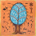 Nature warli traditional art titled 'Untitled 1', 12x12 inches, by artist Pradeep Swain on Canvas