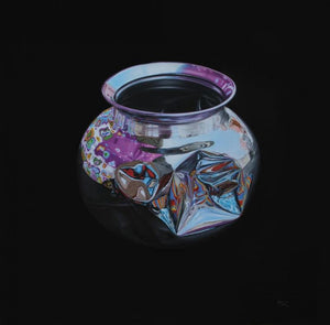 Still-life oil painting titled 'Untitled 1', 48x48 inches, by artist Anjaneyulu G on Canvas