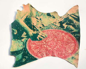 contemporary mixed media titled 'Untitled 1', 22x22 inches, by artist Rajdeep Das on Leather